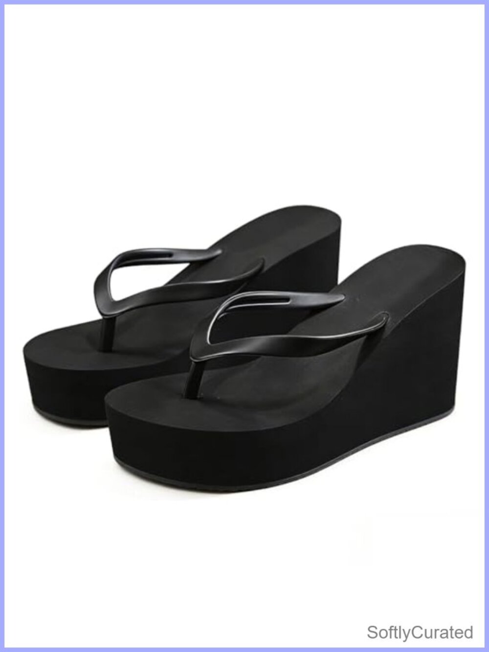 Womens Wedge Flip Flops Slip On Platform Thong Sandals EVA Rubber Foam